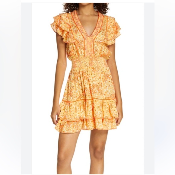 Poupette St Barth Other - Poupette St Barth Camila Women's Short Ruffle Dress cover up Hortensia